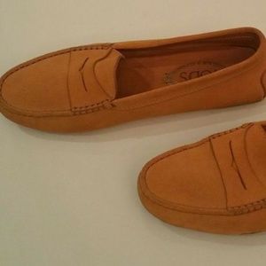 Tod's Orange Suede Gommino Driving Moccasin Loafer